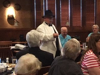 Don Moon Story Teller, in character of Bootlegger “Fast Eddy” & his historical picture of Prohibition in the USA.